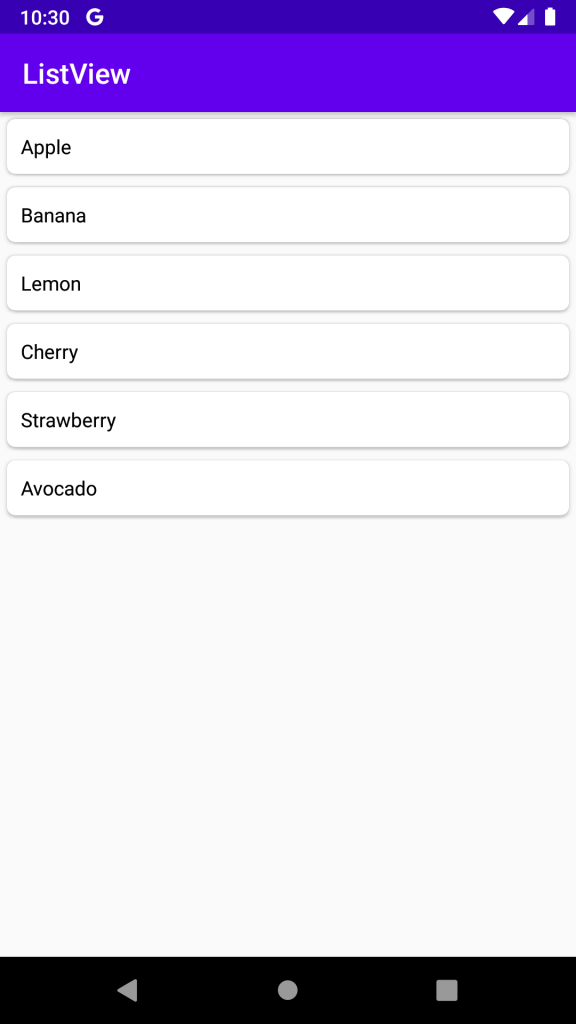 android studio listview widget